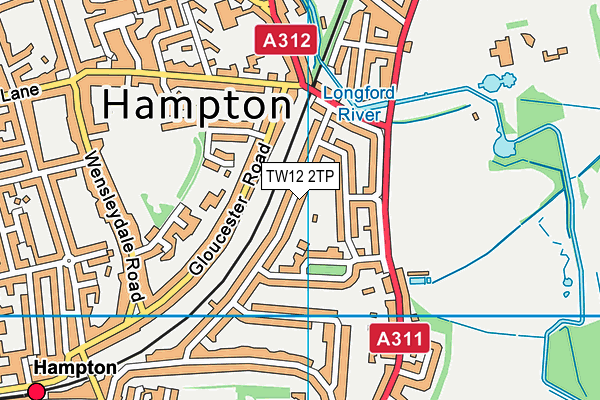 TW12 2TP map - OS VectorMap District (Ordnance Survey)