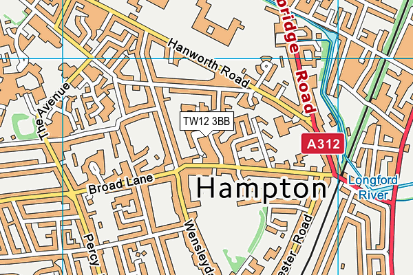 TW12 3BB map - OS VectorMap District (Ordnance Survey)