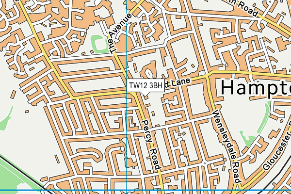 TW12 3BH map - OS VectorMap District (Ordnance Survey)