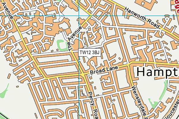 TW12 3BJ map - OS VectorMap District (Ordnance Survey)