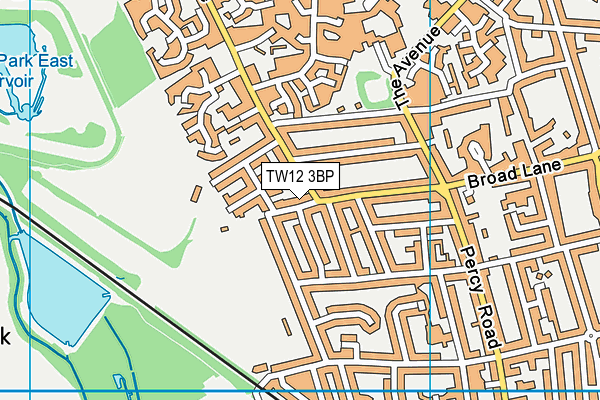 TW12 3BP map - OS VectorMap District (Ordnance Survey)