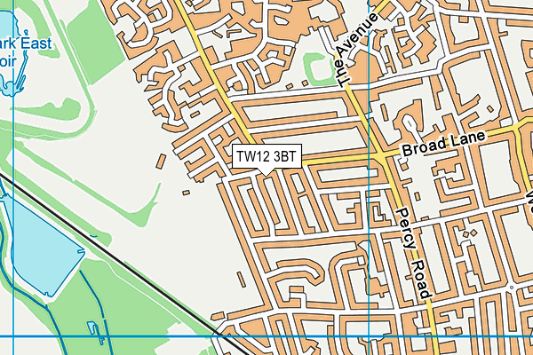 TW12 3BT map - OS VectorMap District (Ordnance Survey)
