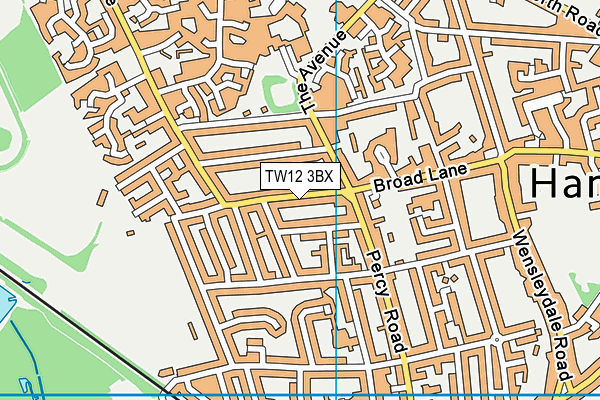 TW12 3BX map - OS VectorMap District (Ordnance Survey)