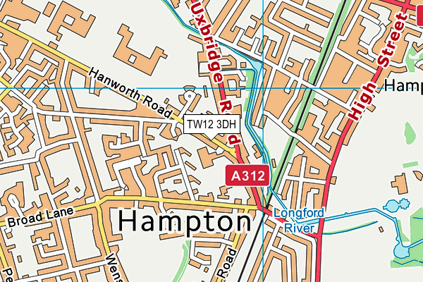 Clarendon School map (TW12 3DH) - OS VectorMap District (Ordnance Survey)