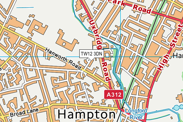TW12 3DN map - OS VectorMap District (Ordnance Survey)