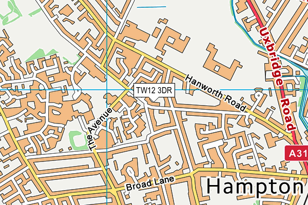 TW12 3DR map - OS VectorMap District (Ordnance Survey)