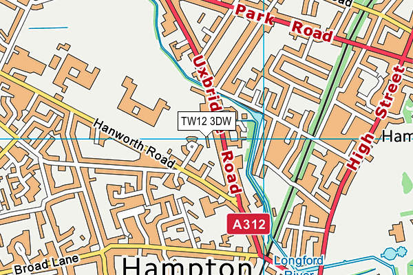 TW12 3DW map - OS VectorMap District (Ordnance Survey)