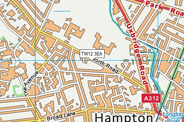 TW12 3EA map - OS VectorMap District (Ordnance Survey)