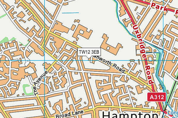 TW12 3EB map - OS VectorMap District (Ordnance Survey)