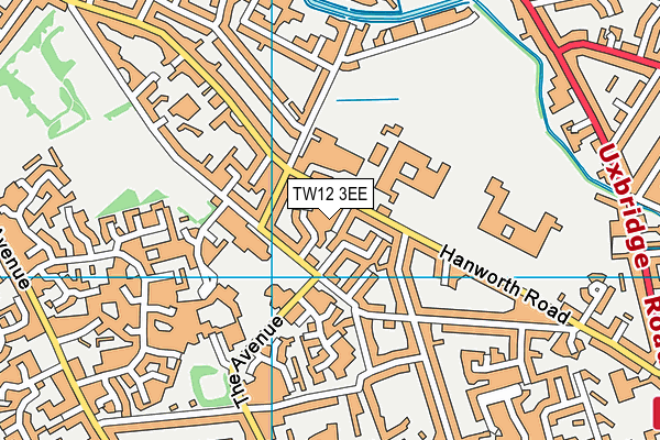 TW12 3EE map - OS VectorMap District (Ordnance Survey)