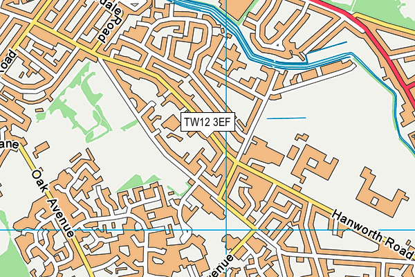 TW12 3EF map - OS VectorMap District (Ordnance Survey)