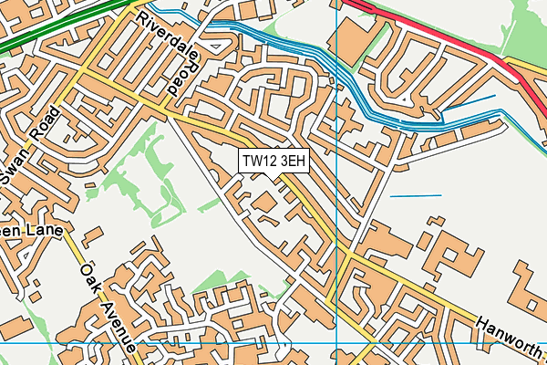 TW12 3EH map - OS VectorMap District (Ordnance Survey)