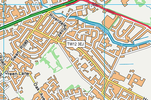 TW12 3EJ map - OS VectorMap District (Ordnance Survey)