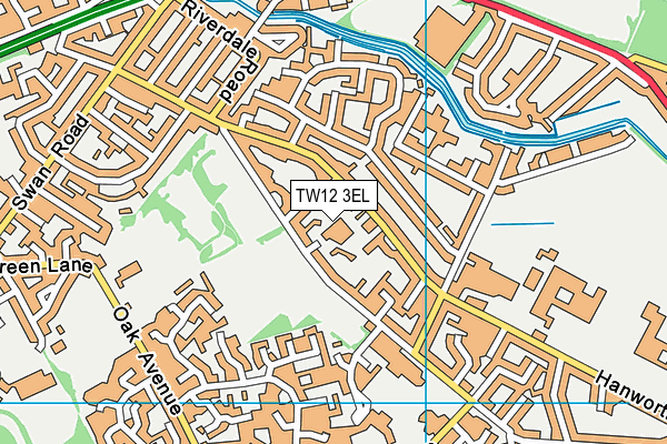 TW12 3EL map - OS VectorMap District (Ordnance Survey)