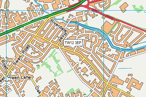 TW12 3EP map - OS VectorMap District (Ordnance Survey)