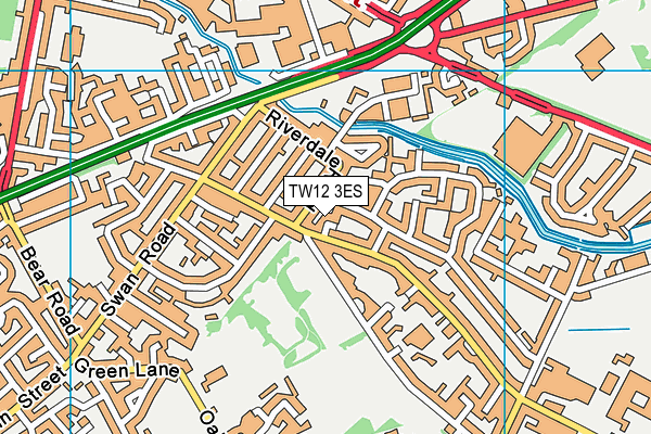 TW12 3ES map - OS VectorMap District (Ordnance Survey)