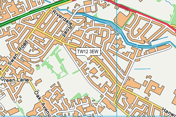 TW12 3EW map - OS VectorMap District (Ordnance Survey)