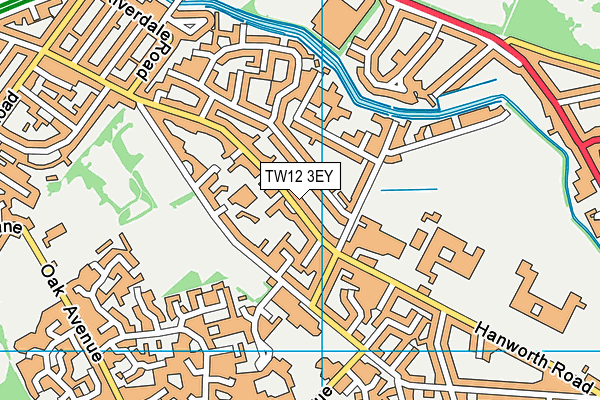 TW12 3EY map - OS VectorMap District (Ordnance Survey)