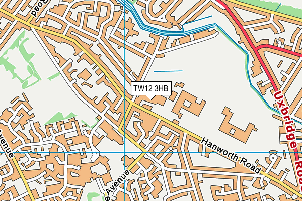 Hampton Sport And Fitness Centre map (TW12 3HB) - OS VectorMap District (Ordnance Survey)