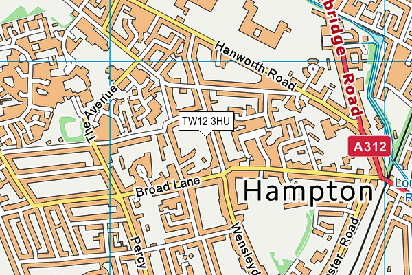 TW12 3HU map - OS VectorMap District (Ordnance Survey)