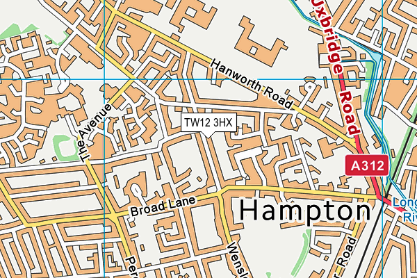 TW12 3HX map - OS VectorMap District (Ordnance Survey)