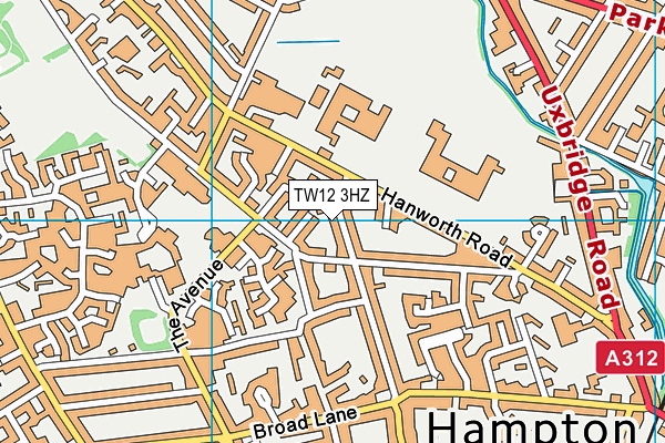 TW12 3HZ map - OS VectorMap District (Ordnance Survey)