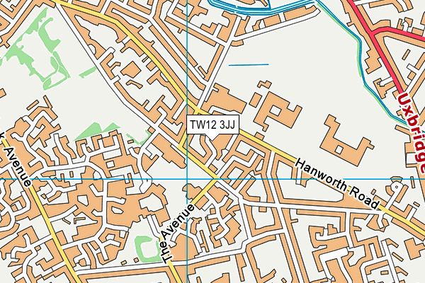 TW12 3JJ map - OS VectorMap District (Ordnance Survey)