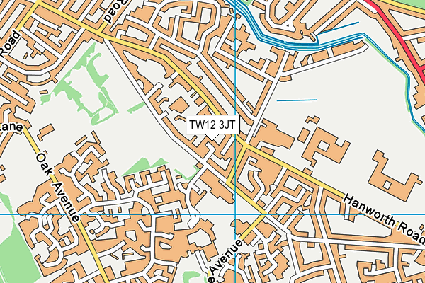 TW12 3JT map - OS VectorMap District (Ordnance Survey)