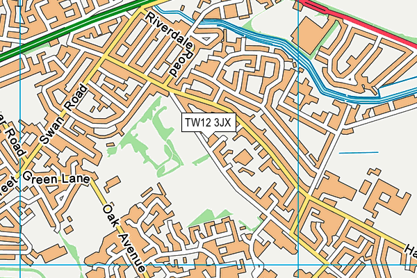 TW12 3JX map - OS VectorMap District (Ordnance Survey)