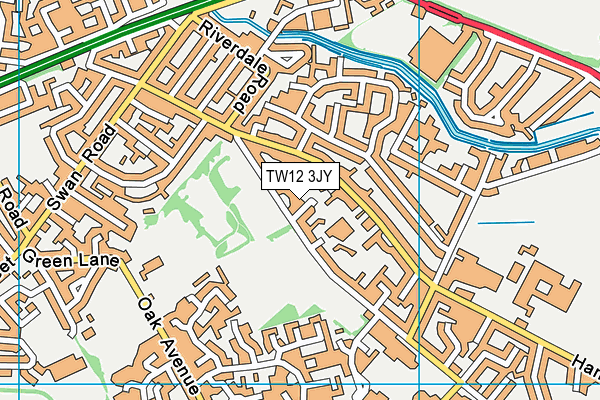 TW12 3JY map - OS VectorMap District (Ordnance Survey)