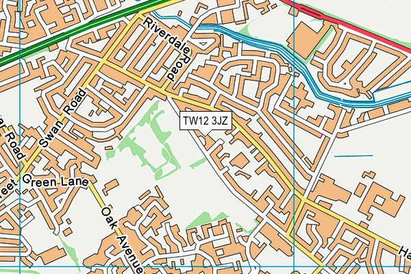 TW12 3JZ map - OS VectorMap District (Ordnance Survey)