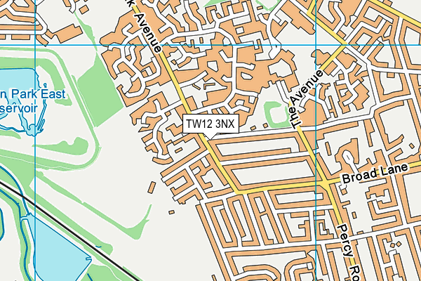 TW12 3NX map - OS VectorMap District (Ordnance Survey)