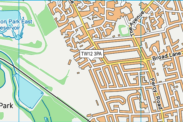 TW12 3PA map - OS VectorMap District (Ordnance Survey)