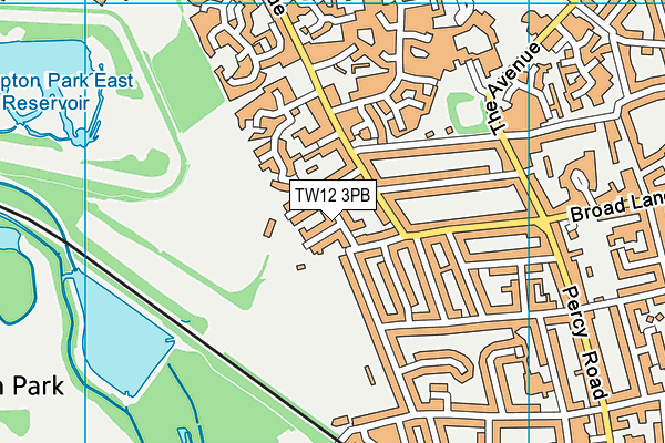 TW12 3PB map - OS VectorMap District (Ordnance Survey)