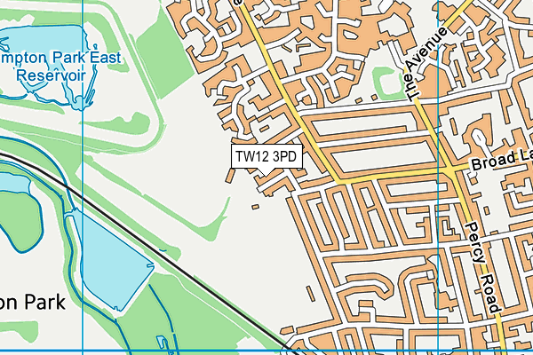 TW12 3PD map - OS VectorMap District (Ordnance Survey)