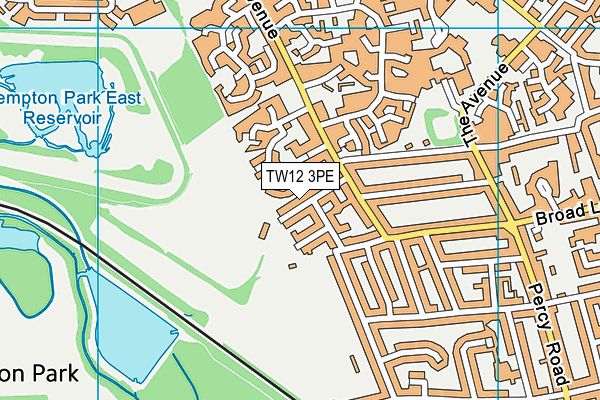 Twickenham Rugby Club map (TW12 3PE) - OS VectorMap District (Ordnance Survey)