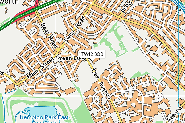 TW12 3QD map - OS VectorMap District (Ordnance Survey)