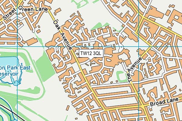 TW12 3QL map - OS VectorMap District (Ordnance Survey)