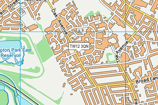 TW12 3QN map - OS VectorMap District (Ordnance Survey)
