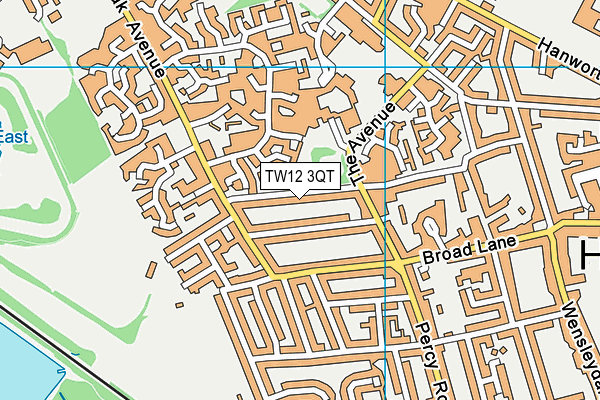 TW12 3QT map - OS VectorMap District (Ordnance Survey)
