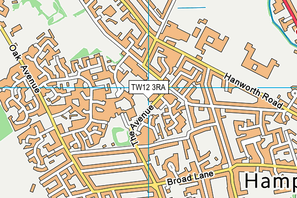 TW12 3RA map - OS VectorMap District (Ordnance Survey)