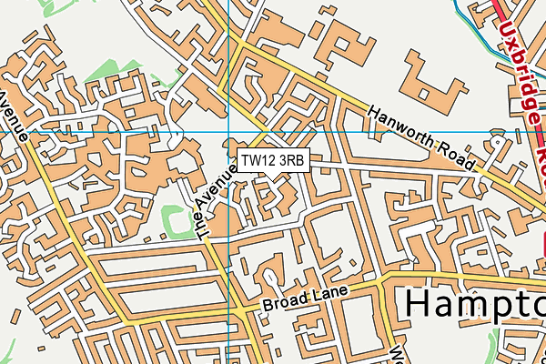 TW12 3RB map - OS VectorMap District (Ordnance Survey)