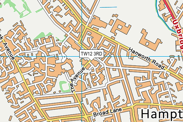TW12 3RD map - OS VectorMap District (Ordnance Survey)
