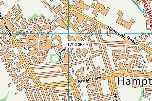 TW12 3RF map - OS VectorMap District (Ordnance Survey)