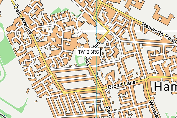 TW12 3RG map - OS VectorMap District (Ordnance Survey)