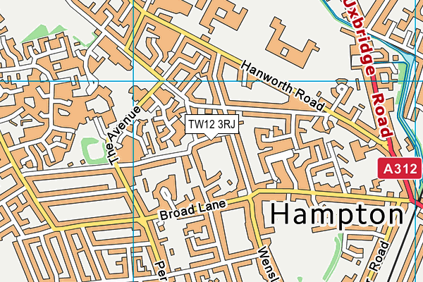TW12 3RJ map - OS VectorMap District (Ordnance Survey)