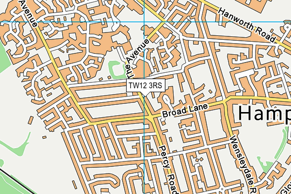 TW12 3RS map - OS VectorMap District (Ordnance Survey)