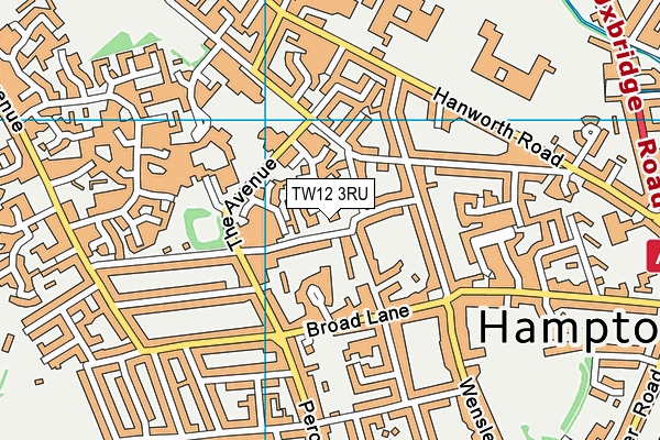 TW12 3RU map - OS VectorMap District (Ordnance Survey)