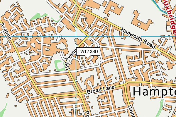 TW12 3SD map - OS VectorMap District (Ordnance Survey)