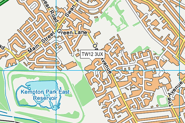 TW12 3UX map - OS VectorMap District (Ordnance Survey)